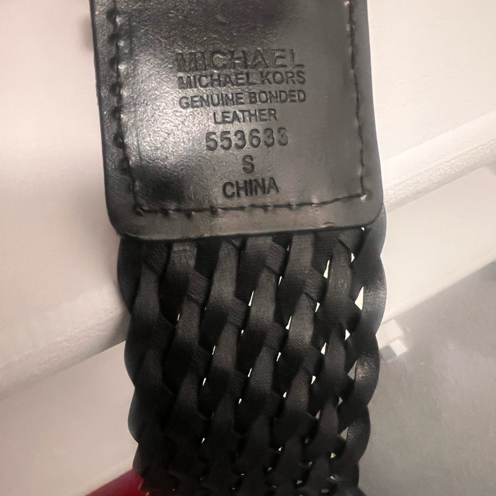 Michael Kors Braided Leather Belt - Black